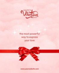 Pastel Happy Valentine's Day Instagram Portrait template
