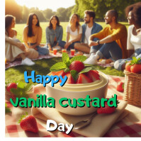 Pastel Happy Vanilla Custard Day  Instagram Post template