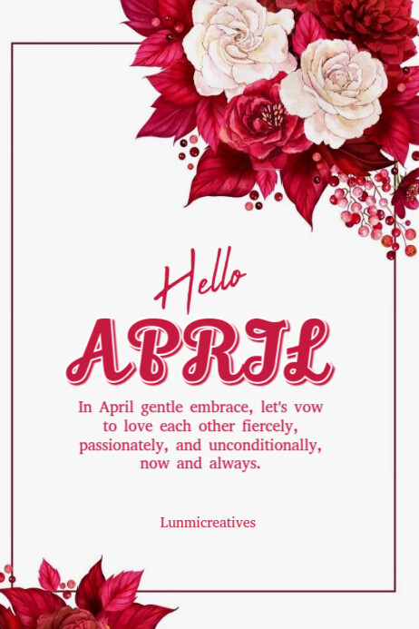 Copy of Pastel Hello April Banner 4' × 6' | PosterMyWall