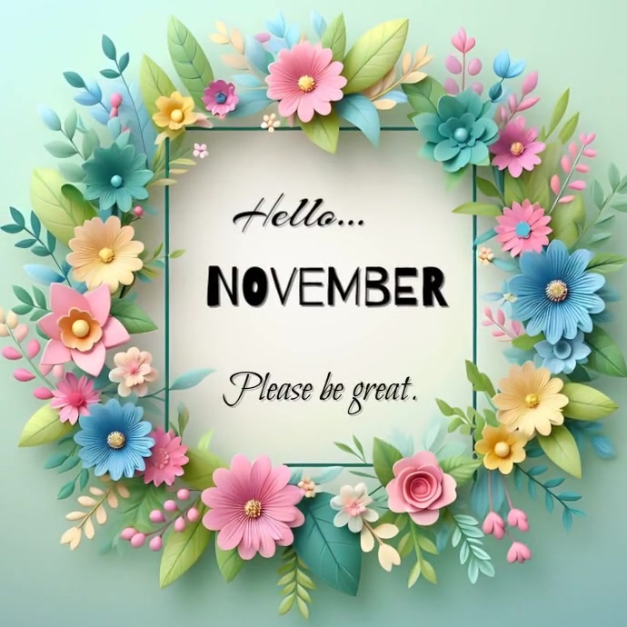 Pastel Hello November Instagram Post Template | PosterMyWall