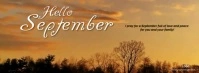 Pastel Hello September Welcome To New Month  Facebook Cover Photo template
