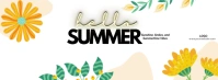 Pastel Hello Summer Sunshine Smiles Summertime Vibes  Facebook Cover Photo Ikhava Yesithombe se-Facebook template