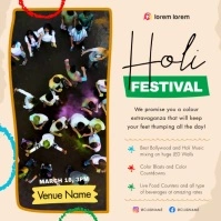 Pastel Holi Festival Invitation Instagram Vid 方形(1:1) template