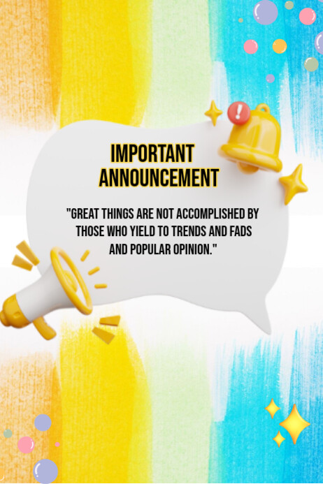 Copy of Pastel Important Announcement Poster | PosterMyWall