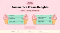 Pastel Joyful Ice Cream Menu – Landscape Flyer Digital Display (16:9) template