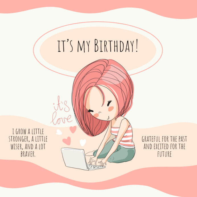 Pastel Joyful It’s My Birthday Instagram Post