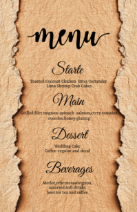 Pastel Menu Card Old Paper Desing Half Page Wide ความกว้างแบบครึ่งหน้า template