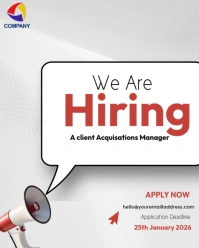 Pastel Minimal Hiring Poster Design Instagram Portrait template