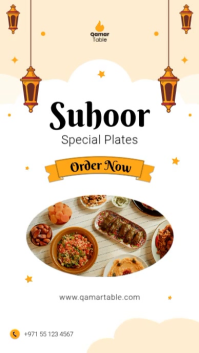 Pastel Minimal Story Video Suhoor Specials template