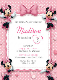Pastel Minnie Mouse A4 template
