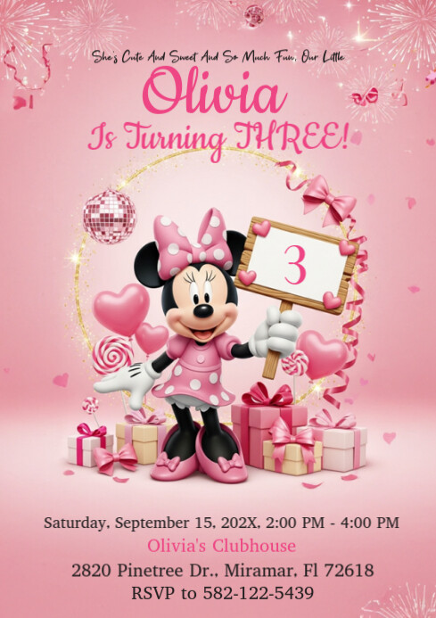 Pastel Minnie Mouse A4 template