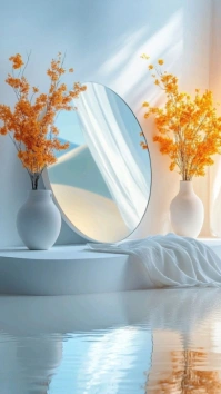 Pastel Mirror Aesthetic  Digital Display (9:16) template