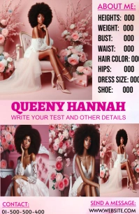 Pastel Model Call Template Tabloid