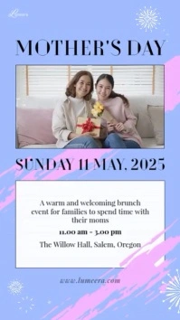 Pastel Mother's Day Event Template Digital Display (9:16)