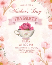 Pastel Mother's Day Tea Party Instagram Portrait template