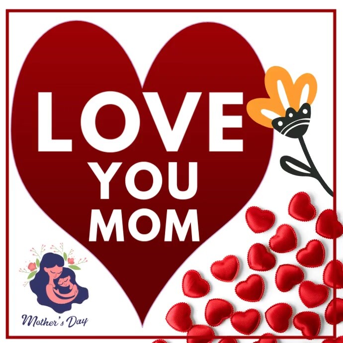 Pastel Mother Day  Love You Mom Instagram Post template