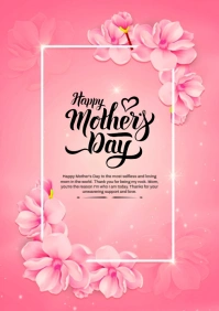 Pastel Mothers Day Post A4 template