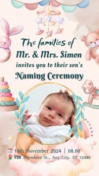 Pastel Naming Ceremony Reel Instagram template