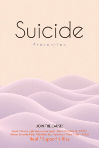 Pastel Organic Suicide Prevention Poster Design template