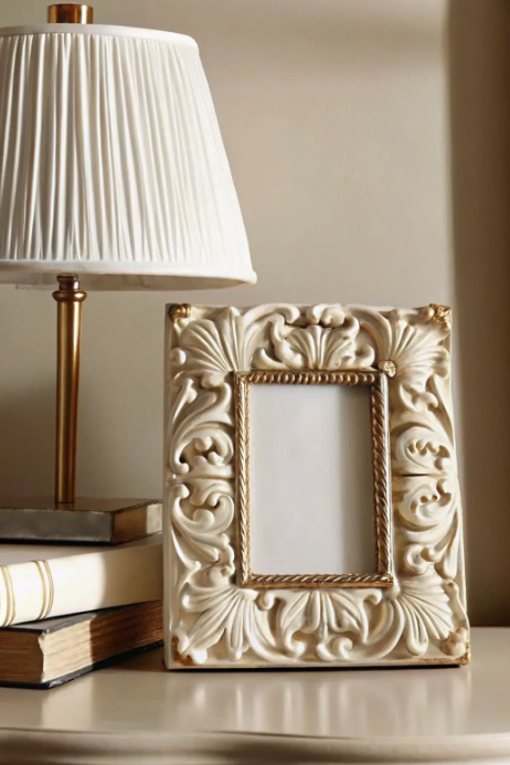Pastel Ornate Frame With Lamp Poster template