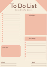 Pastel Pastel Minimalistic Printable To Do List  A4 template