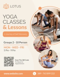 Pastel Pink And Orange Yoga Classes And Lessons Flyer Advertisement  Flyer (us Letter) template