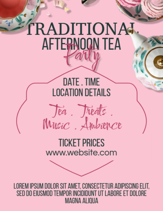 Afternoon Tea Event Flyers Template | PosterMyWall