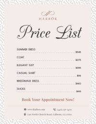 Pastel Price List Flyer Template