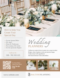 Pastel Professional Wedding Planner Advertise Ulotka (US Letter) template