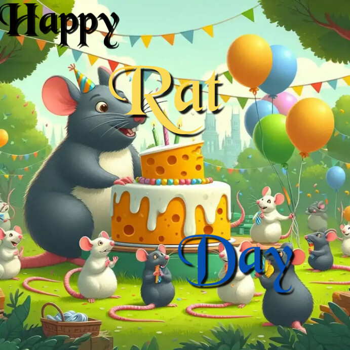 Pastel Rat Day Instagram Post Template | PosterMyWall
