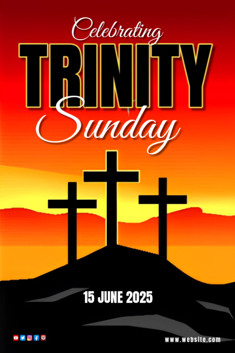 Pastel Red And Black Background Joyful Trinity Sunday  Poster template