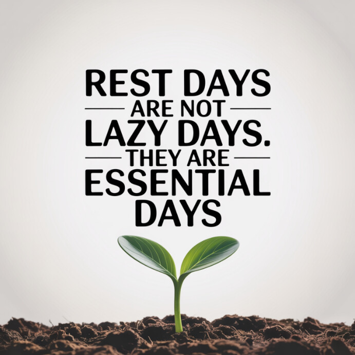 Pastel Rest Days Are Essential – Motivational Wellness Quote For Balance Instagram Post template
