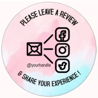 Pastel Review Sticker Template | Please Leave a Review & Share | Small Business Thank You Label Instagram Post