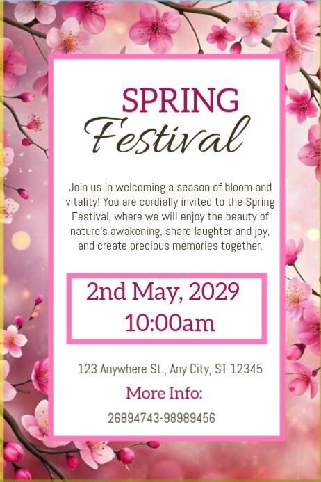 Spring Fest Invitation Pastel Spring Festival Invitation Poster Template | PosterMyWall