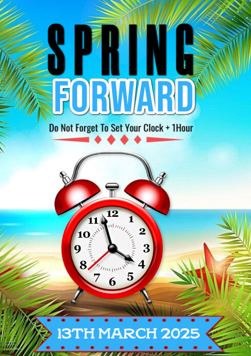 Pastel Spring Forward Design A3 Template | PosterMyWall