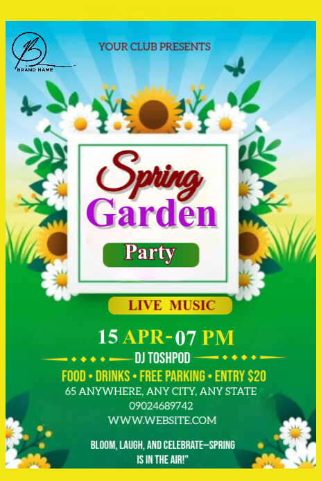 Pastel Spring Garden Party Events Flyer  Pinterest Graphic template