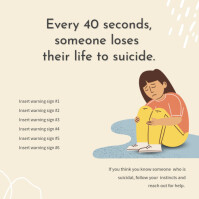 Pastel Suicide Prevention Template Instagram Post
