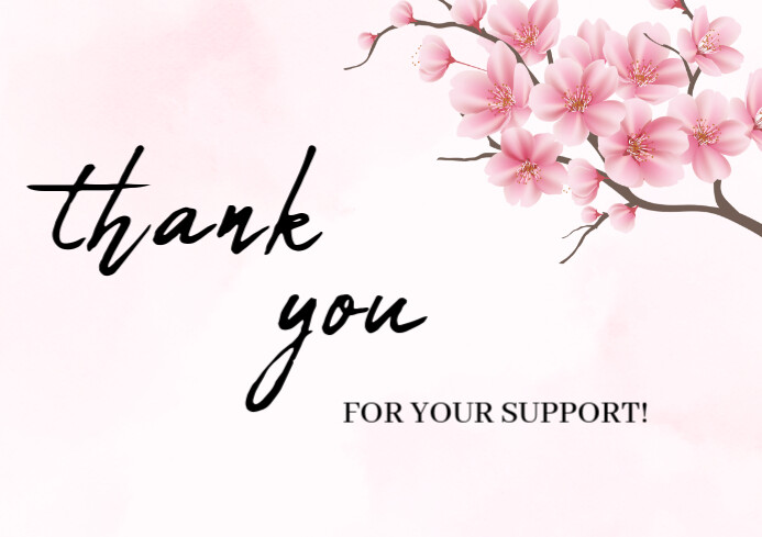 Pastel Thank You For Your Support Online Greeting Card A2 Template ...