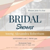 Pastel Themed Bridal Shower Invitation Square Carré (1:1) template