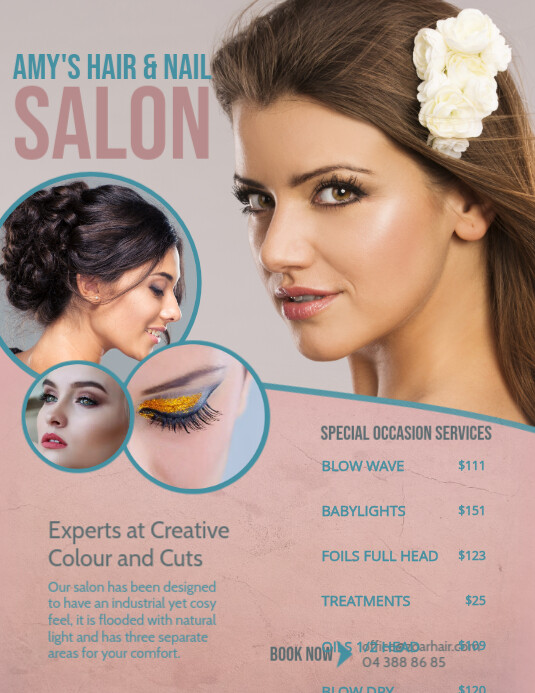 Pastel Themed Hair Salon Price List Flyer Template Postermywall