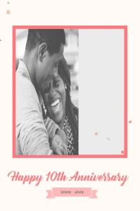 Pastel Themed Wedding Anniversary Poster