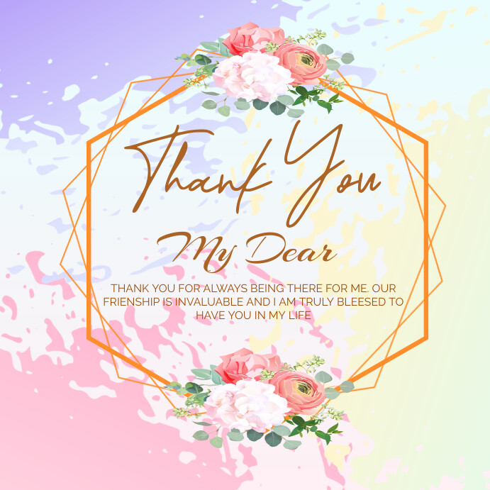 Copy of Pastel Typography Thank You Instagram Post | PosterMyWall