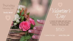 Pastel Valentine's Day Dinner Digital Display Video template