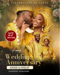 Pastel Wedding Anniversary Flyer  Instagram Portrait template