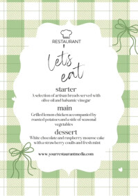 Pastel Wedding Menu A5 template