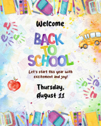 Pastel Welcome Back To School  Instagram Portrait template