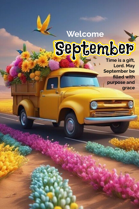 Pastel Welcome September Banner 4' × 6' Template | PosterMyWall