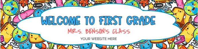 Pastel Welcome To Our Classroom Google Header  Google Classroom Banner template