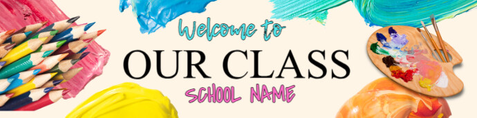 Pastel Welcome To Our Classroom Google Header Google Classroom Banner ...