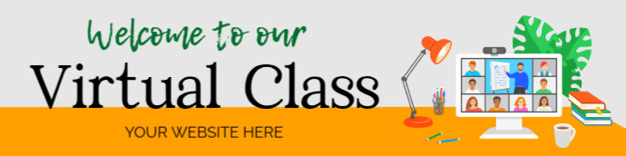 Pastel Welcome To Our Virtual Classroom  Google Classroom Banner template